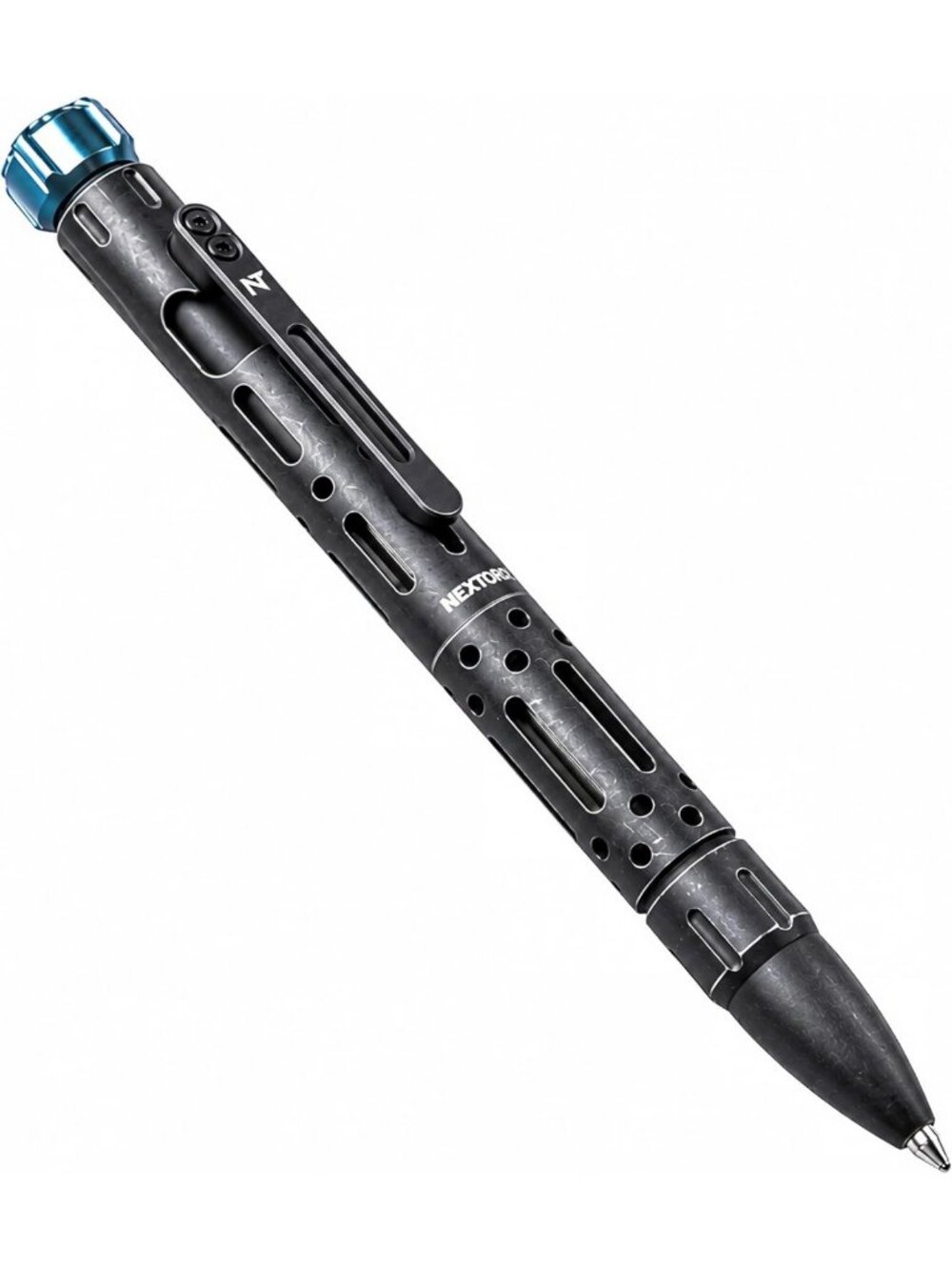 EDC Titanium Pen with Pocket Clip - Black Stonewashed Finish, Lightweight